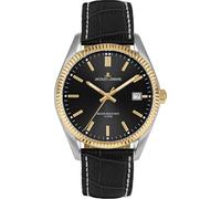JACQUES LEMANS Reloj de hombre 'Colección Aniversario 50 años' Derby 40 mm 10 ATM fecha con correa de cuero 50-3 en diferentes variantes, Bicolor/Negro, Correa