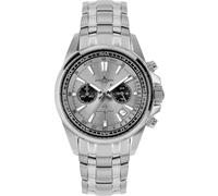 JACQUES LEMANS Reloj para hombre con esfera de corte solar cronógrafo 1-2117ZA, plateado/plateado con correa de metal, Plateado/plateado con correa de metal