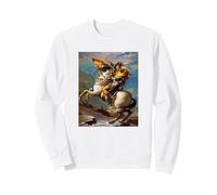 Jacques-Louis David - Napoleón cruzando los Alpes 2 Sudadera, Unisex para Adultos, Blanco, XXL