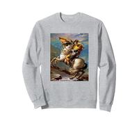 Jacques-Louis David - Napoleón cruzando los Alpes 2 Sudadera, Unisex para Adultos, Gris Jaspeado, S