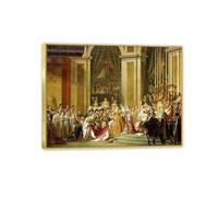 Jacques Louis David Póster Napoleón Impresión de coronación en lienzo Famosa reproducción Renacimiento Arte de pared Decoración de la pared de la pared Sala de estar 40x30cm(16x12in)Enmarcado