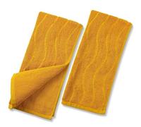 Jacquotha Juego de 2 Toallas de Mano de algodón Ondulado a Rayas, Seca tu Mano al Instante, 13 x 29 Pulgadas, Toalla de baño de Cocina de otoño Mostaza