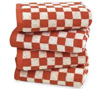 Jacquotha Toallas de Mano a Cuadros (13 x 29 Pulgadas) - Toallas de Mano de Cocina, Paquete de 4, Trapos de algodón absorbentes para baño, Cara, Gimnasio, Piscina, natación