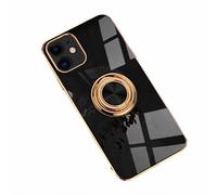 Jacyren Funda para iPhone 12 Pro Max, iPhone 12 Pro Max, ultrafina, soporte magnético para coche con soporte de dedo de 360 grados, carcasa para iPhone 12 Pro Max (iPhone 12 Pro Max, negro), Negro ,