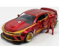 JADA 1/24 CHEVCHEVROLET CAMARO COUPÉ IRON MAN FIGURA 2016 MODELO ESTÁTICO DIE...