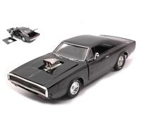 JADA 1/24 TOYS DODGE CHARGER RT 1970 FAST FURIOUS NEGRO MODELO ESTÁTICO DIECAST