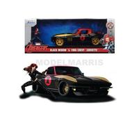 Marvel Avengers Black Widow 1966 Chevy Con Figura 1:24 Modelo JADA TOYS