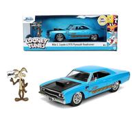 Jada 253255028 Vehículo Correcaminos Plymouth 1970 con Figura Coyote, Multicolor, 1:24