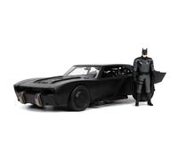 DC Comics 1:24 The Batman Batmobile - Coche Fundido a presión con Figura de Batman de 2.75 Pulgadas, Juguetes para niños y Adultos, Negro/Plateado