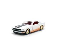 Jada 36394 Romans Ford Mustang Blanco con rayas negras e interior rojo, versión sucia Fast & Furious Movie Fast & Furious 25th Anniversary Series 1-32 escala de coche modelo fundido a presión