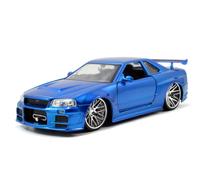 JADA 97173 MINIATURA NISSAN SKYLINE GT-R R34 AZUL CARAMELO CLARO FF 2002 1/24