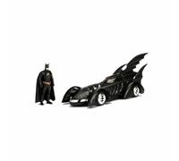 Jada Batmóvil de la Película Batman Forever de 1995, Escala 1:24, con Figura de Batman, Fabricado en Metal de Calidad Fundido a Presión, para Niños a Partir de 8 Años, Color Negro