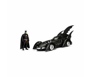 Jada Batmóvil de la Película Batman Forever de 1995, Escala 1:24, con Figura de Batman, Fabricado en Metal de Calidad Fundido a Presión, para Niños a Partir de 8 Años, Color Negro