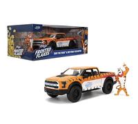 Jada Camión Ford F150 Raptor 2017 con copos esmerilados de Kellogg Tony The Tiger figura de auto fundido a presión, coleccionable 1:24, puertas de apertura, neumáticos de goma a partir de 8 años