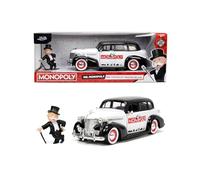 Jada- Coche 1939 Chevy Master de Mr Monopoly, Escala 1:24, Hecho en Metal, Incluye Figura de Mr. Monopoly, Puertas, Capó y Maletero se Abren, Coleccionismo (253255048)