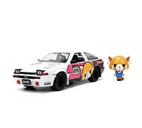 Jada- Coche de Aggretsuko 1986 Toyota Trueno 1:24. De Metal con Rueda Libre, Apertura de Puertas y Figura de Retsuko de Metal (253255056)