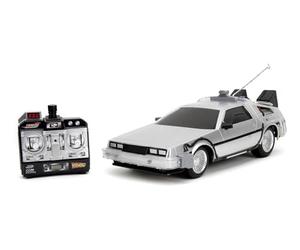 Jada - Coche Delorean de Radio Control- vehiculo teledirigido, con Funcion Turbo y luz hasta 10 km/h, Carga USB, para niños a Partir de 6 Años.