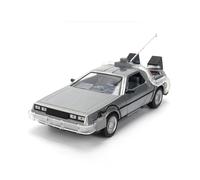 Jada Delorean Regreso al Futuro Escala 1:24, edición Plateada, 40 Aniversario, Coche metálico con luz y Puertas abatibles, Caja coleccionista, Licencia Oficial (9336849314R00)