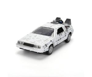 Jada Delorean Regreso al Futuro Escala 1:32, edición congelada Frozen, 40 Aniversario, Coche metálico con Puertas abatibles, Caja coleccionista, Licencia Oficial (9336848314R00)