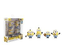 Jada Despicable Me Minions Metalfigs - Paquete de 4 figuras coleccionables de metal de 2.5 pulgadas, Stuart, Kevin, Otto, Bob
