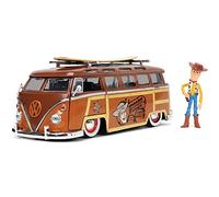 Jada Disney Pixar Toy Story 1:24 Volkswagen T1 Autobús Diecast Vehículo y Figura Woody de 2.75 Pulgadas