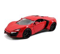 Jada Fast and Furious Coche Lykan Hypersport, Escala 1:24, Hecho en Metal, Neumáticos de Goma, Las Puertas, Capó y Maletero se Abren, Coleccionismo, Color Rojo