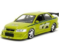 Jada Fast and Furious - Modelo de coche Mitsubishi Lancer Evolution VII de Brian - Escala 1:24 - 20 cm - Color verde