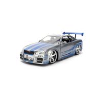 Nissan Skyline GT-R R34 2002 Plata Jada Toys Coche Modelo 1:24