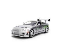 Jada Fast & Furious Brian's Toyota Supra 1995 1:24 Metal 19 cm, +8 Años | Silver Finish; edición 25 aniversario; metal; puertas, capó y maletero practicables; rueda libre