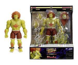 Jada Figura Street Fighter II Blanka 15 cm, Figura articulada con Detalles de Combate y Postura Salvaje, Alta fidelidad Coleccionable, A Partir de 13 años (253252051)