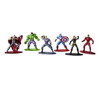 Jada- Figuras Vengadores Marvel (6 Figuras) en Metal - Set Diorama con 6 nanofiguras 4cm coleccionables (Capitán América, Iron Man, Hulk, Ojo de Halcón, Thor, Viuda Negra) (253224001)