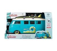 Jada- Furgoneta Volkswagen T1, 31cm, Contenedor de 9 coches escala 1:64 (7,5cm). Con luz, tabla de surf y pegatinas, Techo y compartimento extraíble (212055010)