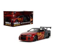 Jada Godzilla 2003 Nissan Skyline GTR R34 - Escala 1:24 Die-Cast, Abriendo...