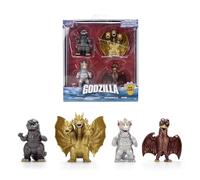 Jada Godzilla Metalfigs - Paquete de 4 figuras coleccionables de Toho Monsters a escala de 2.5 pulgadas, Godzilla, Mechagodzilla, Ghidorah, Rodan Toys