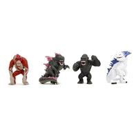 Jada Godzilla x Kong Metalfigs - Paquete de 4 Figuras fundidas a presión de 2.5 Pulgadas, Godzilla, King Kong, Skar, Shimo, a Partir de 8 años