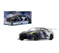 Jada Hollywood Rides - Escala 1:32 Fundido a presión 2009 Nissan GT-R (R35) Ben Sopra Godzilla - Apertura de Puertas, neumáticos de Goma - Coleccionable para Adultos - Licencia Toho