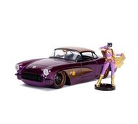 Jada JA30457 Chevy Corvette 1:24 1957 con Figura de Batgirl, Multicolor