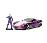 Jada - Joker, Coche Corvette Stingray Escala 1:24 con Figura Joker, Apertura de Puertas, Licencia DC Comics 100% Oficial 253255020