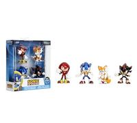 Jada Metalfigs Sonic The Hedgehog 4-Pack, Sonic, Tails, Knuckles, Shadow, 2.5” Die-Cast Figures - Wave 1, Ages 8+
