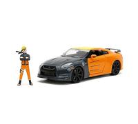 Jada- Naruto Coche Nissan GT-R 1:24 Die-Cast, Rueda Libre, Apertura de Puertas, capó, Maletero, Figura de Naruto Die-Cast (253255054)