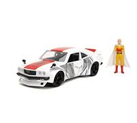 Jada One Punch Man 1:24 1974 Mazda RX-3 1:24 Coche Fundido a presión y Figura Saitama de 2.75 Pulgadas, Juguetes para niños y Adultos