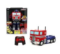 Jada, Radio Control Transformers Optimus Prime Convertible 34 cm, camión radiocontrol 2 Canales 2,4 GHz, luz y Sonido, se Mueve en Todas direcciones, se transforma en Robot, +8 años (9333521314R00)