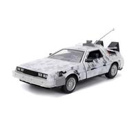 Jada Regreso al Futuro Delorean Frozen 1:24 Metal con Luz, +8 Años | Efecto Frozen y acabado envejecido; 40 aniversario; luz; partes practicables; licencia oficial