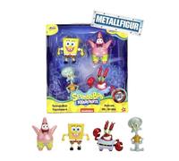 Jada- Set de 4 Figuras de Personajes Bob Esponja Hechas en Metal - Bob Esponja, Patricio, Calamardo, Don Cangrejo, 7cm, Producto Auténtico Oficial, A Partir de 3 años (253252042)