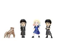 Jada Set de 4 Figuras de Personajes de la Serie Hechas en Metal, Miércoles con Vestido Topos, Cosa, Enid, 7cm, Producto Auténtico Oficial, A Partir de 3 años (253252040), Multicolor, Normal