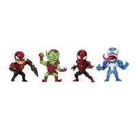 Jada Spider-Man Metalfigs - Paquete de 4 figuras coleccionables de metal de 2.5 pulgadas - Spider-Man, duende verde, toxina, veneno - Héroes clásicos de Marvel,