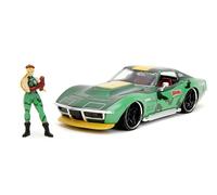 Jada- Street Fighter II, Cammy Chevrolet 1969 Corvette, Escala 1:24, en Metal, Giro de Ruedas, Apertura de Puertas y Figura de Cammy (253255061)
