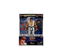 Jada - Street Fighter II Ryu, Figura Articulada 15cm, con Manos y Cabeza Intercambiables, Accesorios y 20 Puntos Articulados (253252025)