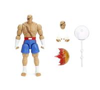 Jada Street Fighter II Sagat Deluxe Figura de acción a escala 1:12, altamente articulada, accesorio y soporte de tigre, 7.6 pulgadas de alto