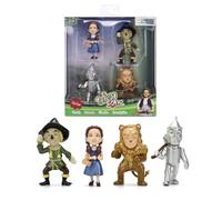 Jada The Wizard of Oz - Juego de figuras de metal fundido a presión de 2.5 pulgadas, Dorothy, espantapájaros, hombre de hojalata y león cobarde coleccionables, figuras de nano metal, paquete de 4